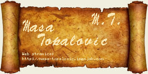 Maša Topalović vizit kartica